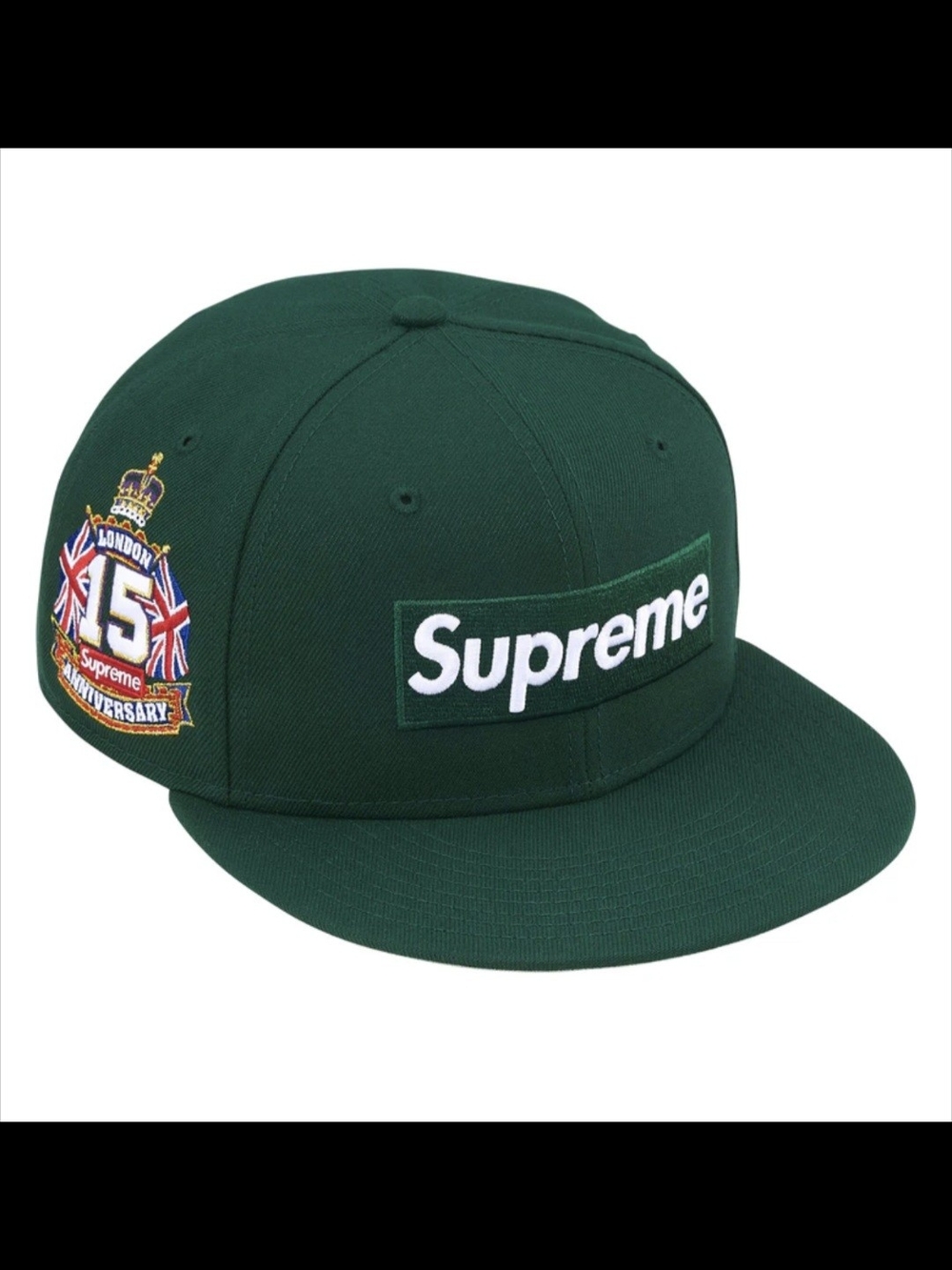 Supreme Dark Green Box Logo Cap with London Anniversary Patch